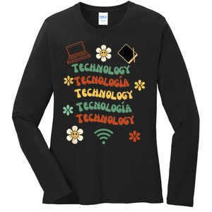 technology teacher maestro de tecnología Ladies Long Sleeve Shirt