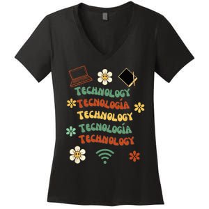 technology teacher maestro de tecnología Women's V-Neck T-Shirt