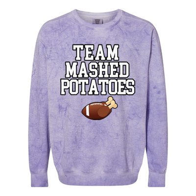 Thanksgiving Team Mashed Potatoes Football Colorblast Crewneck Sweatshirt