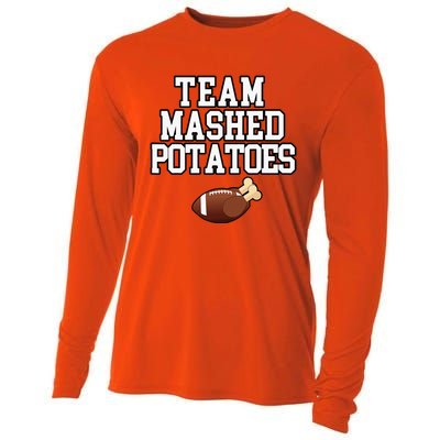 Thanksgiving Team Mashed Potatoes Football Cooling Performance Long Sleeve Crew