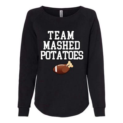 Thanksgiving Team Mashed Potatoes Football Womens California Wash Sweatshirt