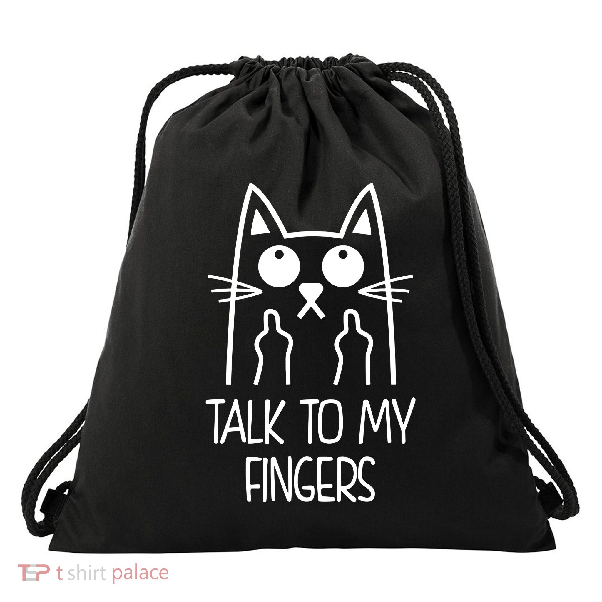 Talk To My Fingers Drawstring Bag