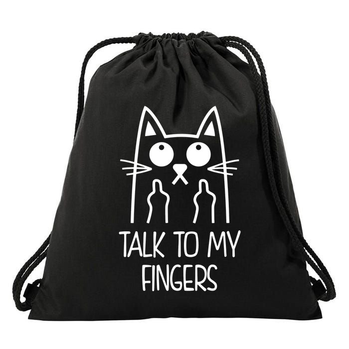 Talk To My Fingers Drawstring Bag