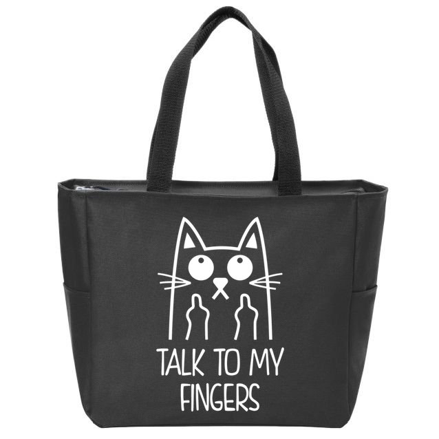 Talk To My Fingers Zip Tote Bag