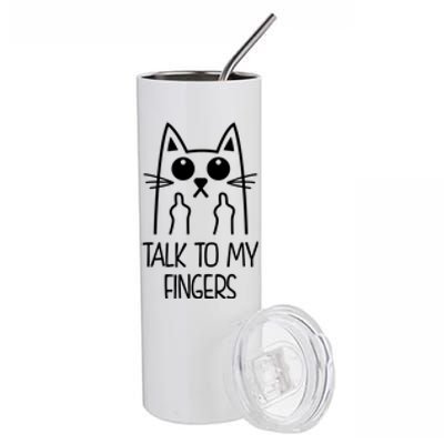 Talk To My Fingers Stainless Steel Tumbler