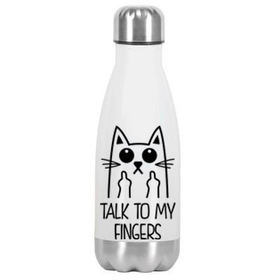 Talk To My Fingers Stainless Steel Insulated Water Bottle