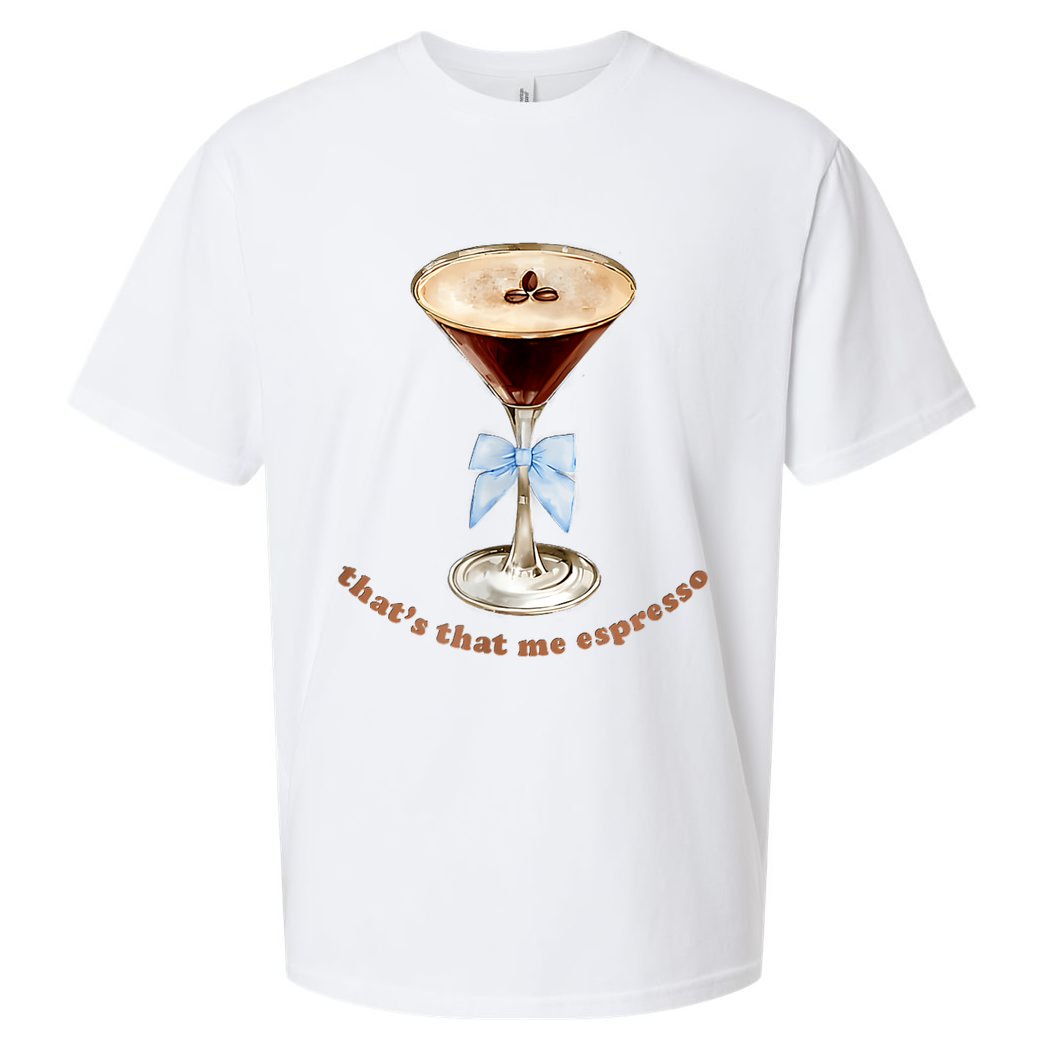 That’S That Me Espresso Espresso Martini Blue Bow Sueded Cloud Jersey T-Shirt