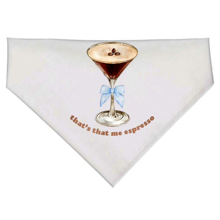 That’S That Me Espresso Espresso Martini Blue Bow USA-Made Doggie Bandana