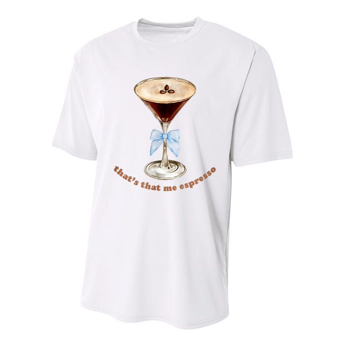 That’S That Me Espresso Espresso Martini Blue Bow Youth Performance Sprint T-Shirt