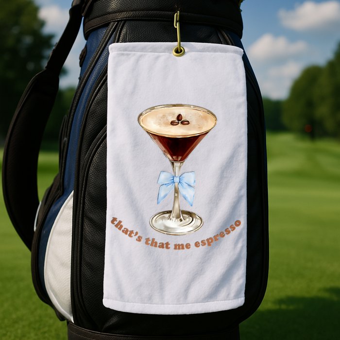 That’S That Me Espresso Espresso Martini Blue Bow Golf Towel