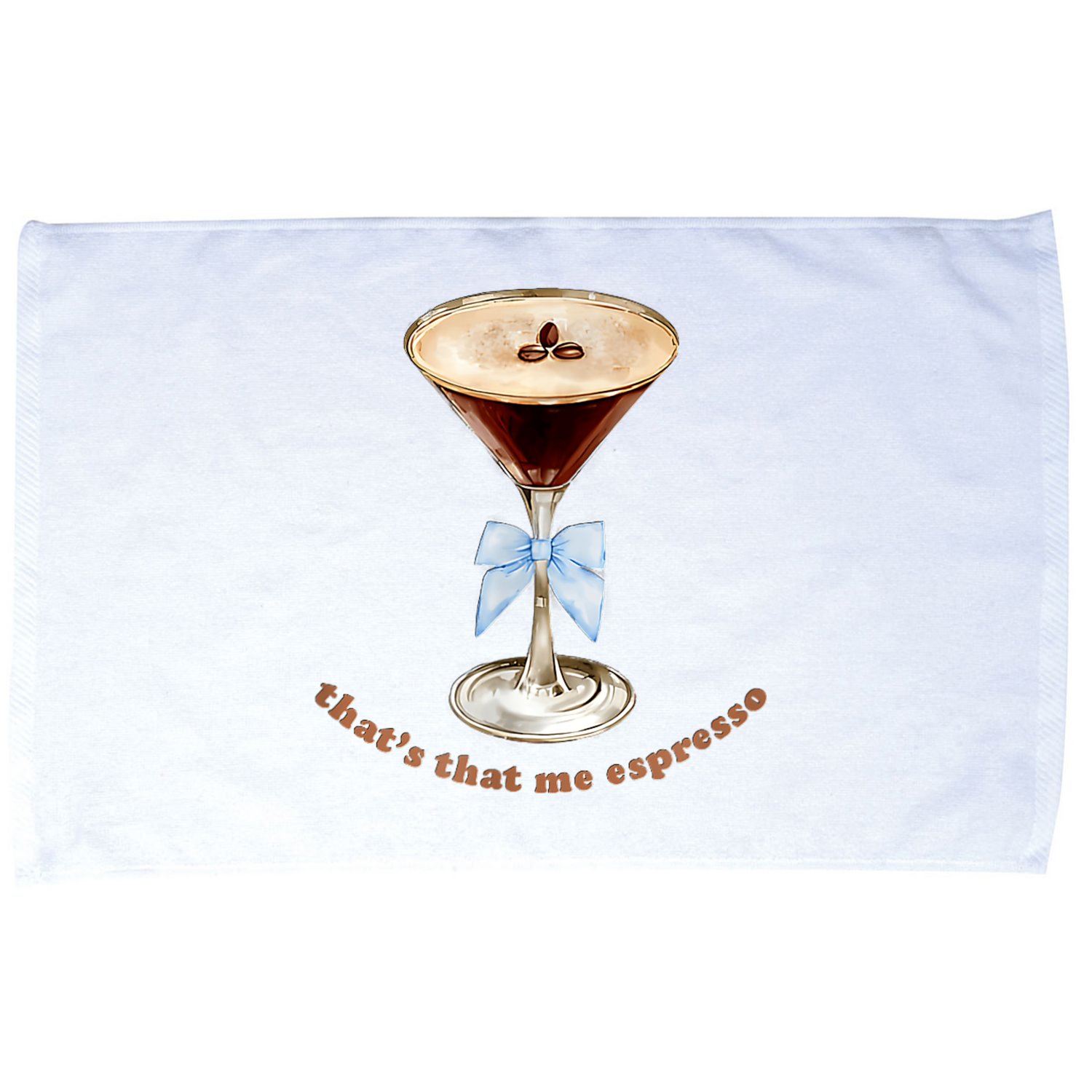 That’S That Me Espresso Espresso Martini Blue Bow Microfiber Hand Towel