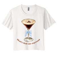 That’S That Me Espresso Espresso Martini Blue Bow Women's Crop Top Tee