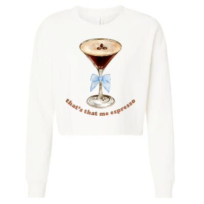 That’S That Me Espresso Espresso Martini Blue Bow Cropped Pullover Crew