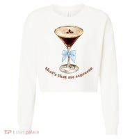 That’S That Me Espresso Espresso Martini Blue Bow Cropped Pullover Crew