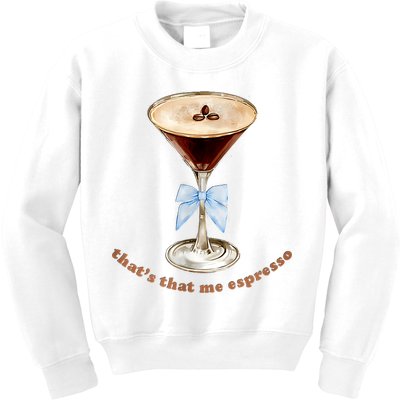 That’S That Me Espresso Espresso Martini Blue Bow Kids Sweatshirt