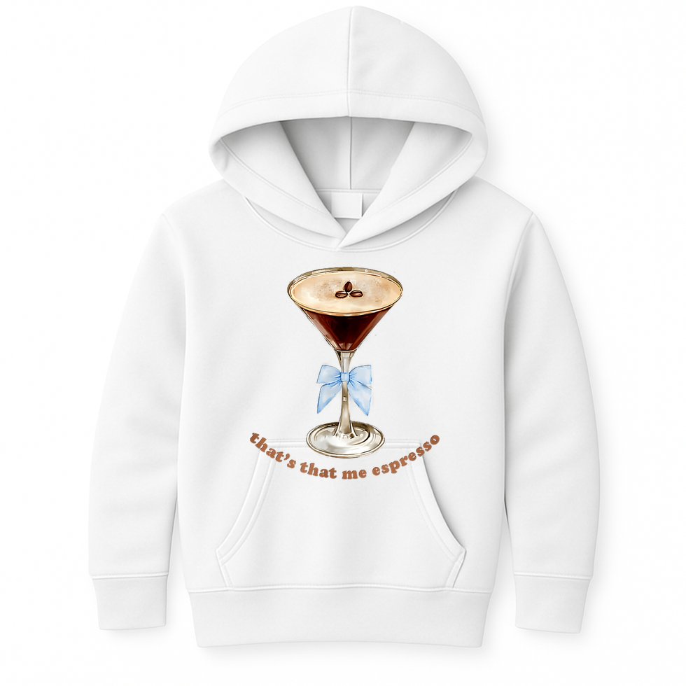 That’S That Me Espresso Espresso Martini Blue Bow Kids Hoodie