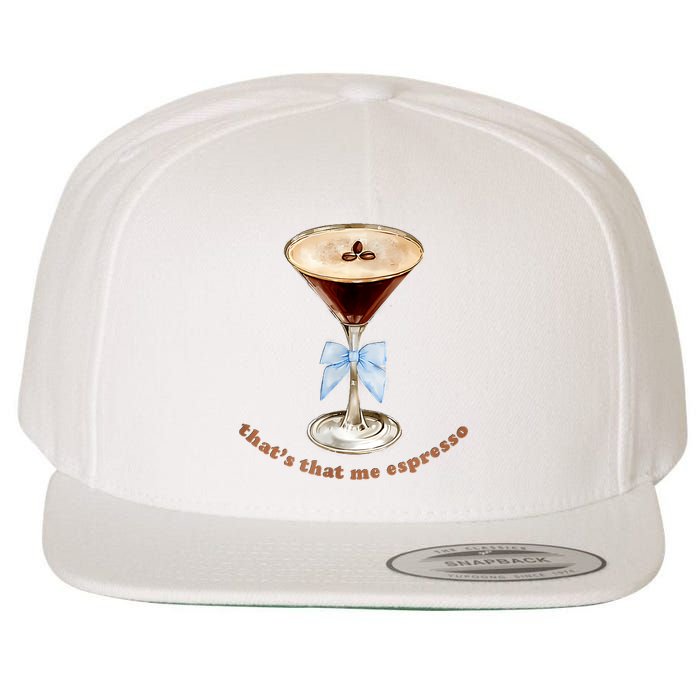 That’S That Me Espresso Espresso Martini Blue Bow Wool Snapback Cap