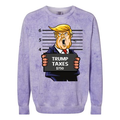 Trump Taxes Meaningful Gift Prison Mug Shot $750 Fraud Lock Him Up Gift Colorblast Crewneck Sweatshirt