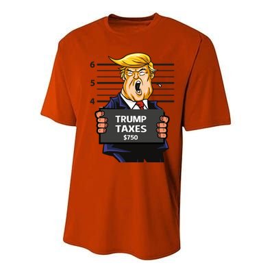 Trump Taxes Meaningful Gift Prison Mug Shot $750 Fraud Lock Him Up Gift Performance Sprint T-Shirt