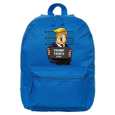 Trump Taxes Meaningful Gift Prison Mug Shot $750 Fraud Lock Him Up Gift 16 in Basic Backpack