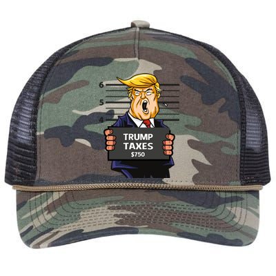 Trump Taxes Meaningful Gift Prison Mug Shot $750 Fraud Lock Him Up Gift Retro Rope Trucker Hat Cap