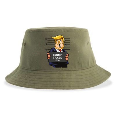 Trump Taxes Meaningful Gift Prison Mug Shot $750 Fraud Lock Him Up Gift Sustainable Bucket Hat