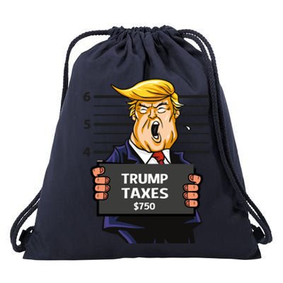 Trump Taxes Meaningful Gift Prison Mug Shot $750 Fraud Lock Him Up Gift Drawstring Bag