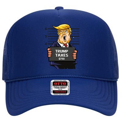 Trump Taxes Meaningful Gift Prison Mug Shot $750 Fraud Lock Him Up Gift High Crown Mesh Back Trucker Hat