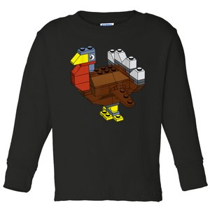 Tukey Thanksgiving Master Builder Block Brick Building Toddler Long Sleeve Shirt