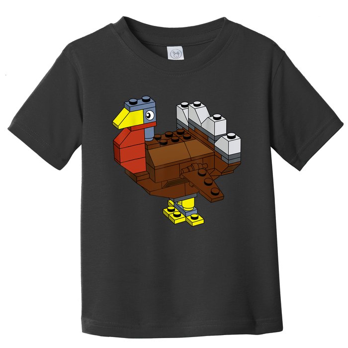 Tukey Thanksgiving Master Builder Block Brick Building Toddler T-Shirt