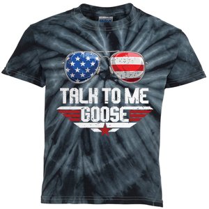 Talk To Me Goose Glasses US Flag Top Maverick Kids Tie-Dye T-Shirt