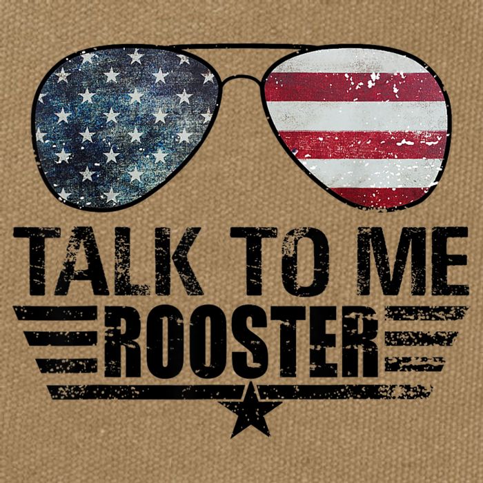 Talk To Me Rooster Sunglasses America Flag Cotton Canvas Backpack