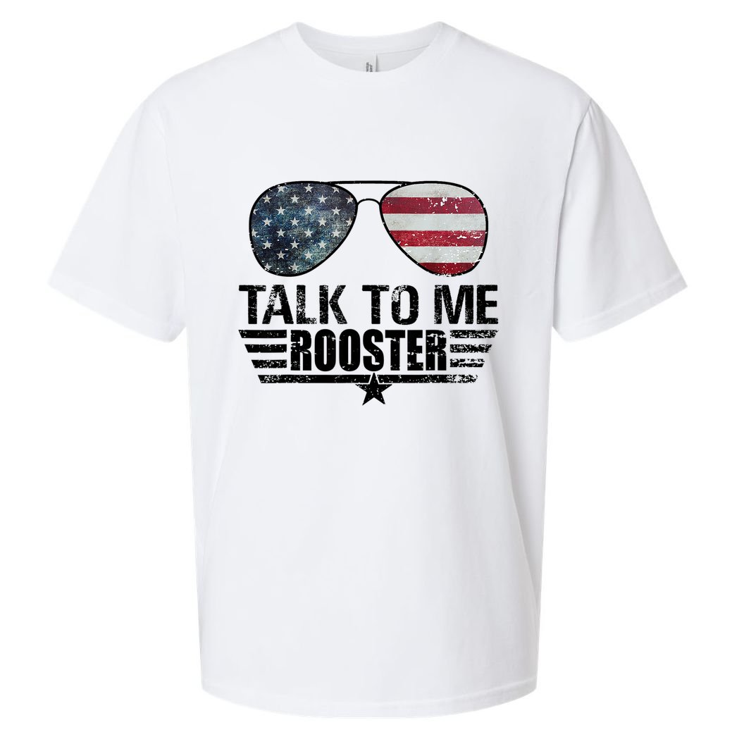 Talk To Me Rooster Sunglasses America Flag Sueded Cloud Jersey T-Shirt