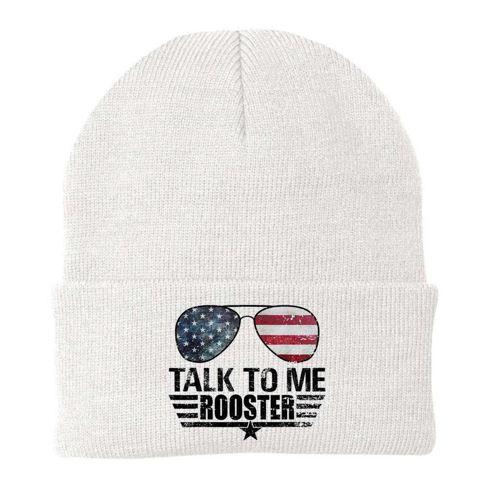 Talk To Me Rooster Sunglasses America Flag Beanie