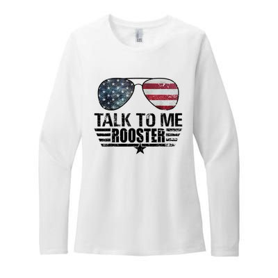 Talk To Me Rooster Sunglasses America Flag Womens CVC Long Sleeve Shirt