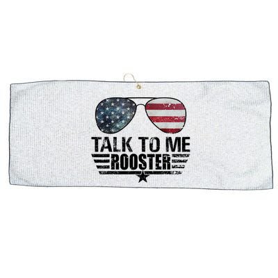 Talk To Me Rooster Sunglasses America Flag Large Microfiber Waffle Golf Towel