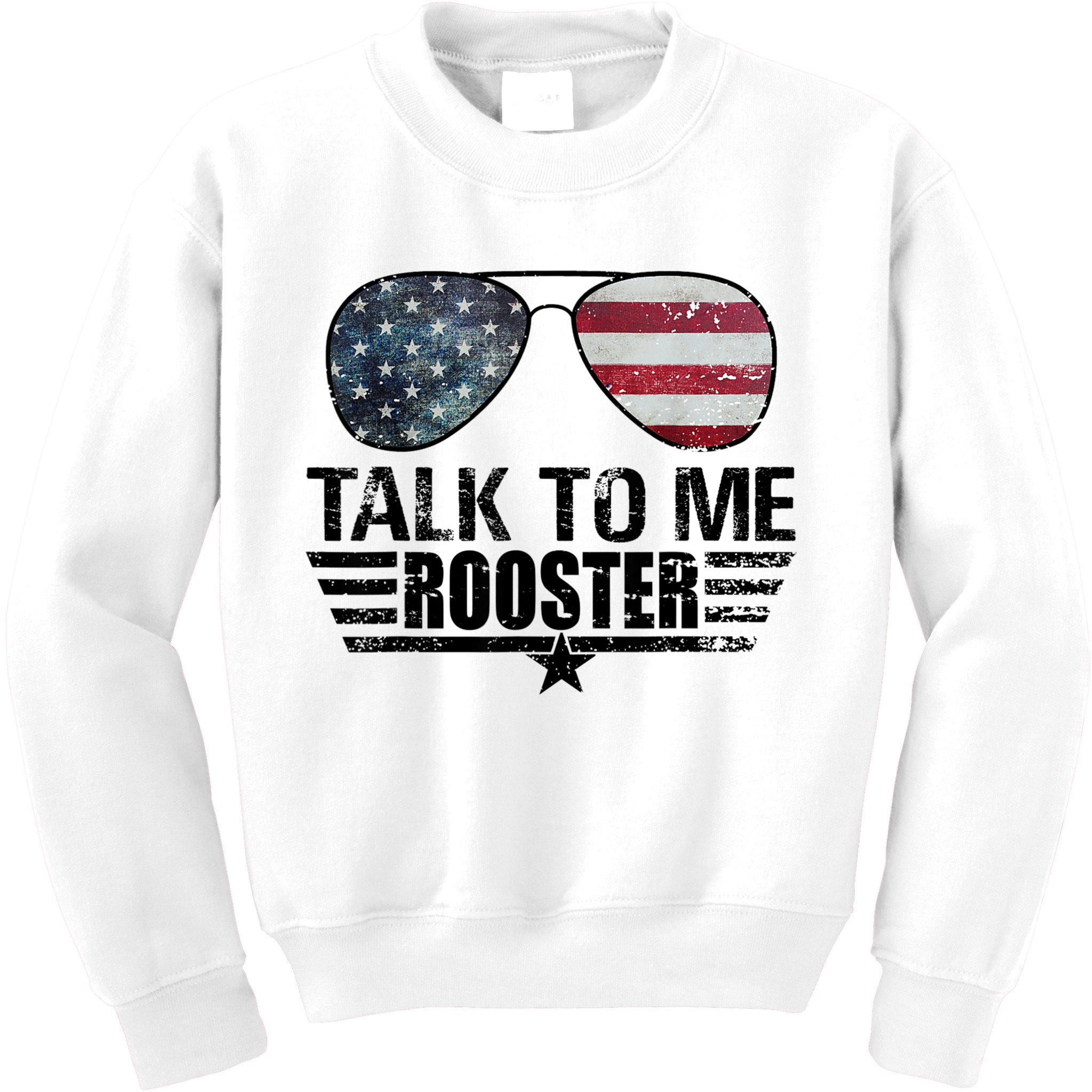 Talk To Me Rooster Sunglasses America Flag Kids Sweatshirt