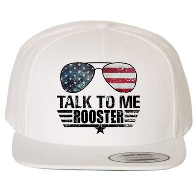 Talk To Me Rooster Sunglasses America Flag Wool Snapback Cap