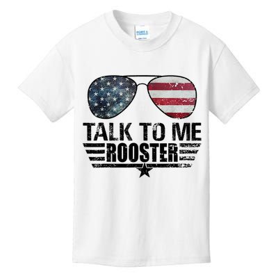 Talk To Me Rooster Sunglasses America Flag Kids T-Shirt