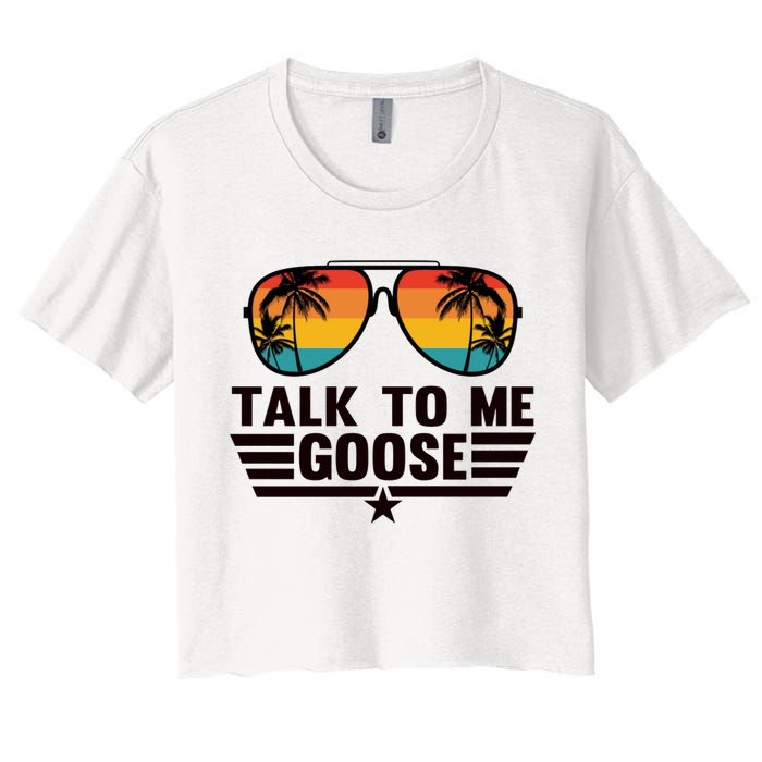 Talk To Me Goose Women's Crop Top Tee