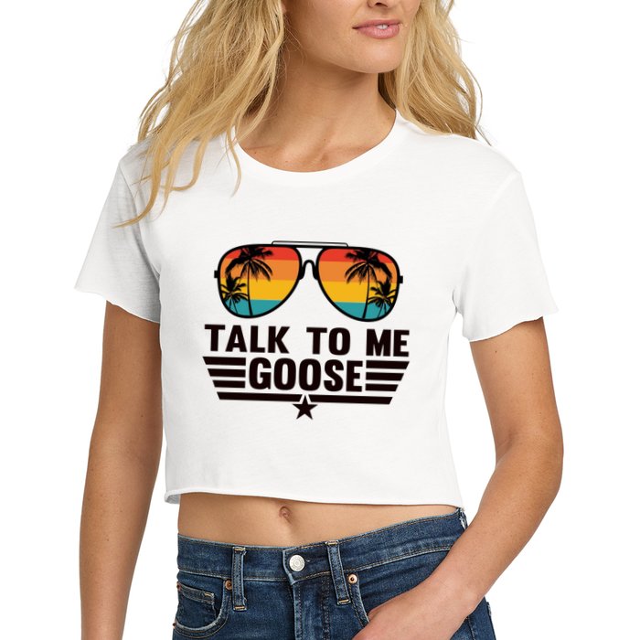 Talk To Me Goose Women's Crop Top Tee