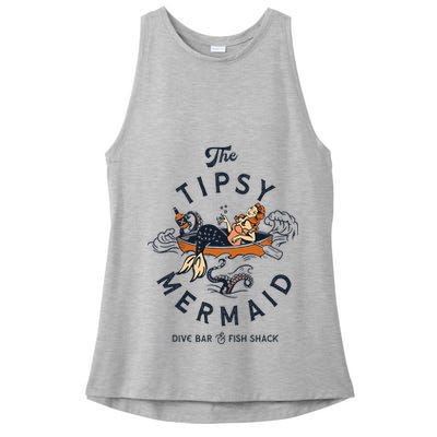 The Tipsy Mermaid Dive Bar & Fish Shack Vintage Pinup Art Ladies PosiCharge Tri-Blend Wicking Tank