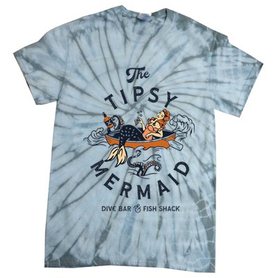 The Tipsy Mermaid Dive Bar & Fish Shack Vintage Pinup Art Tie-Dye T-Shirt