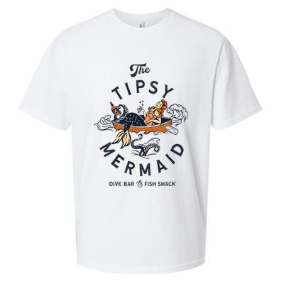 The Tipsy Mermaid Dive Bar & Fish Shack Vintage Pinup Art Sueded Cloud Jersey T-Shirt