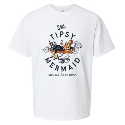 The Tipsy Mermaid Dive Bar & Fish Shack Vintage Pinup Art Sueded Cloud Jersey T-Shirt