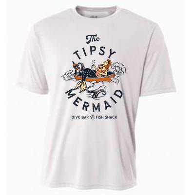 The Tipsy Mermaid Dive Bar & Fish Shack Vintage Pinup Art Cooling Performance Crew T-Shirt