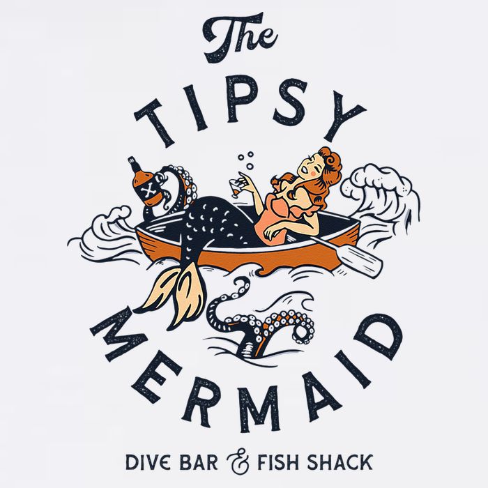 The Tipsy Mermaid Dive Bar & Fish Shack Vintage Pinup Art Apron