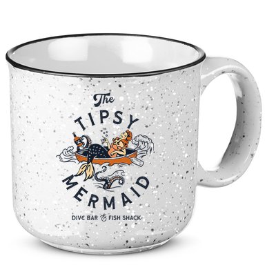 The Tipsy Mermaid Dive Bar & Fish Shack Vintage Pinup Art 15oz Campfire Ceramic Mug