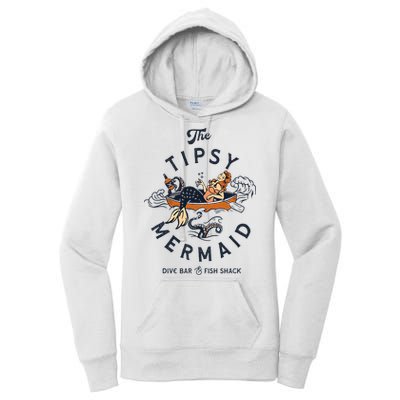The Tipsy Mermaid Dive Bar & Fish Shack Vintage Pinup Art Women's Pullover Hoodie