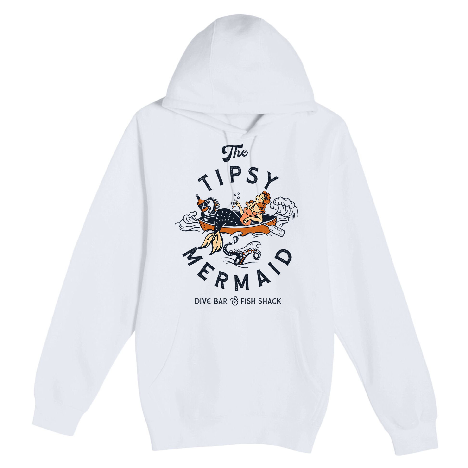 The Tipsy Mermaid Dive Bar & Fish Shack Vintage Pinup Art Premium Pullover Hoodie